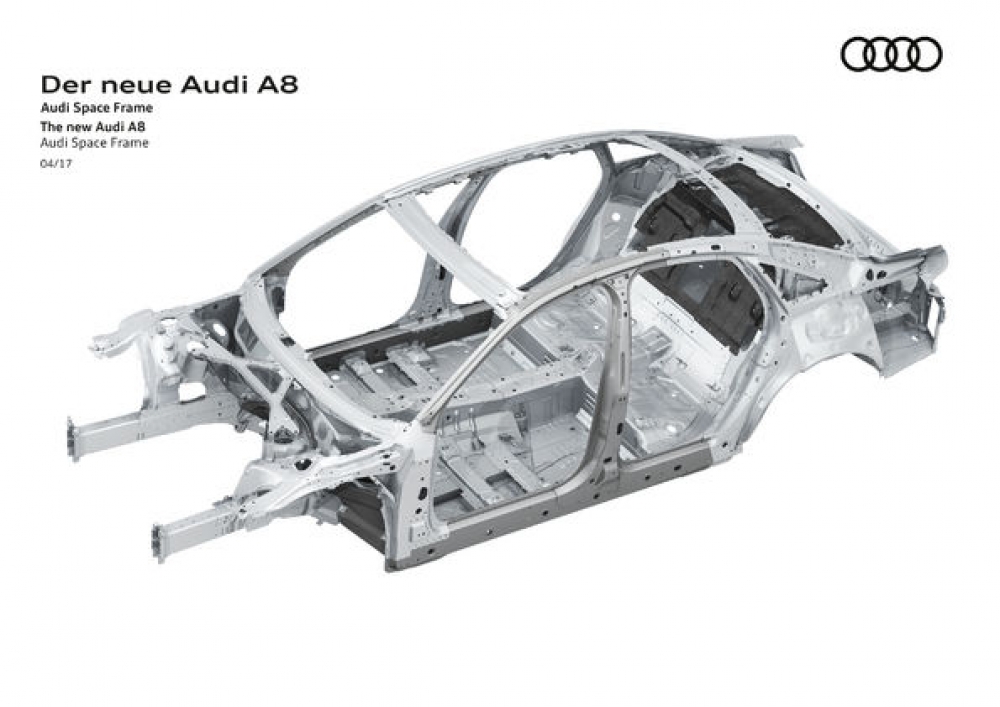 Spojrzenie na nowe Audi A8 Space Frame z unikalnej kompozycji materiałów