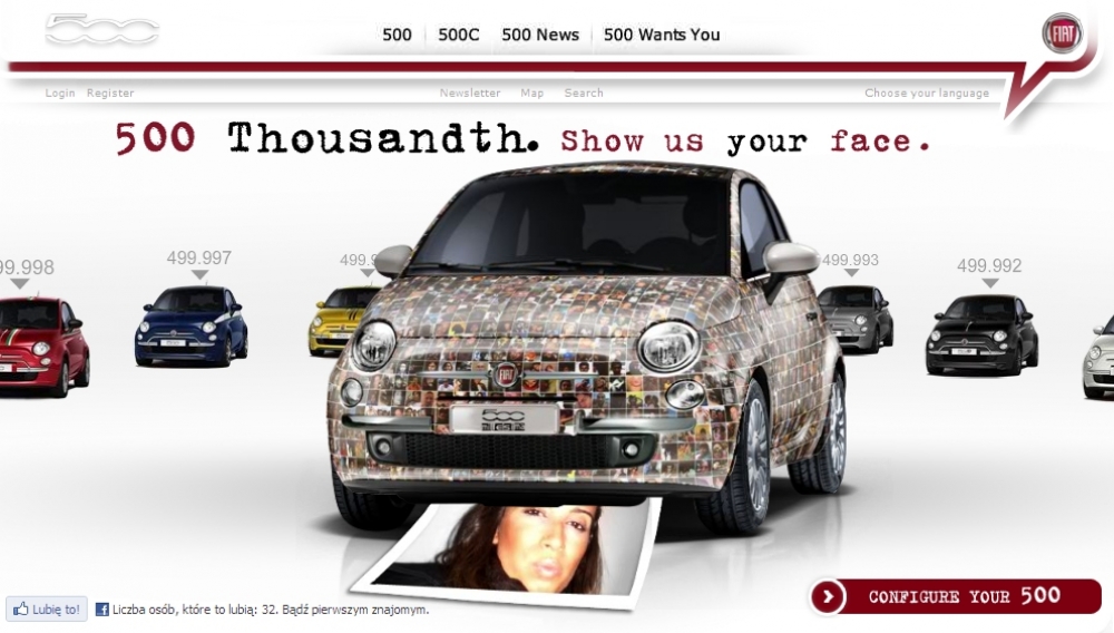 Fiat 500 z Twoim zdjęciem na masce!